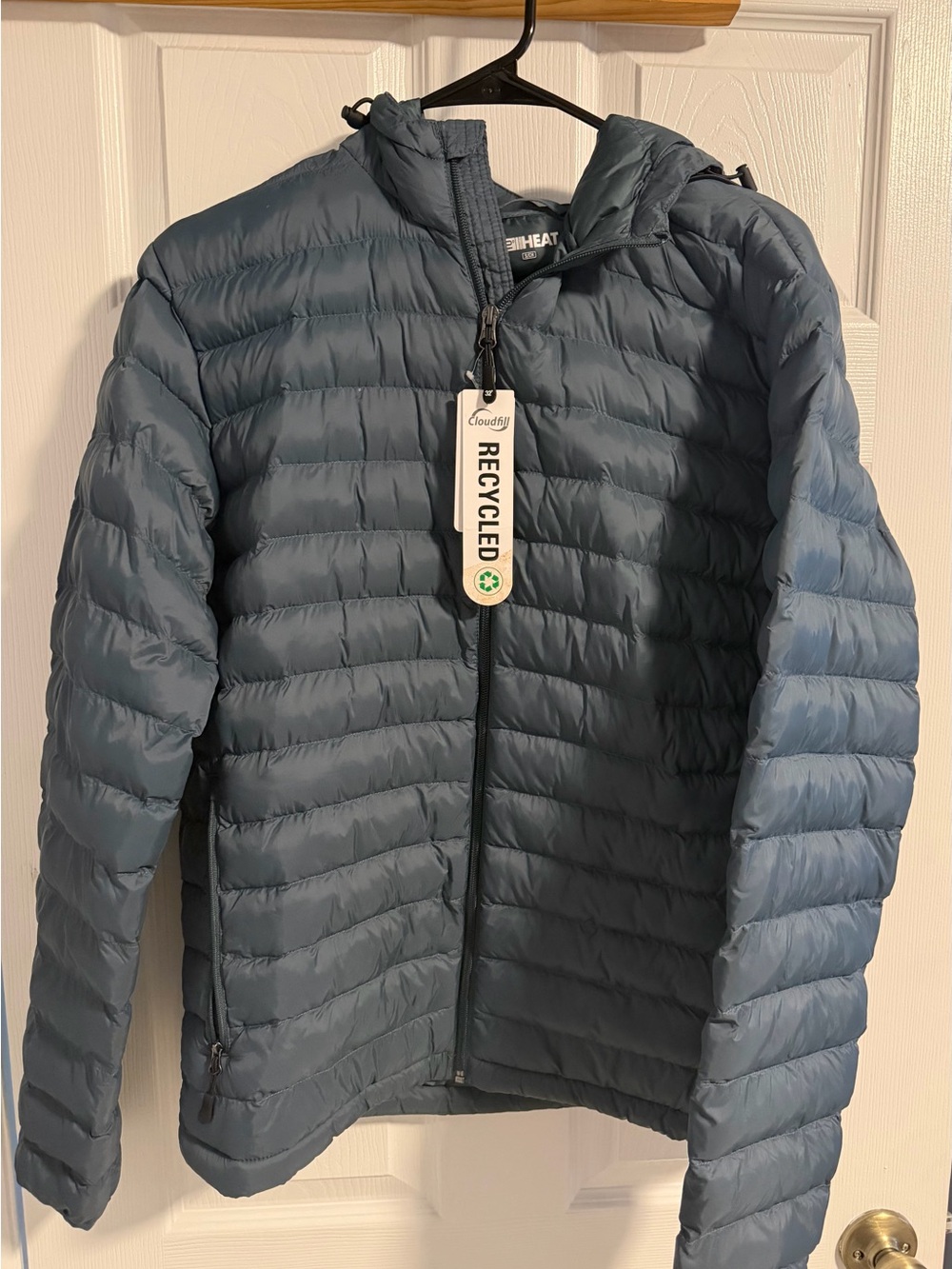 32 Degrees Steel Blue Packable Hooded Puffer Jacket